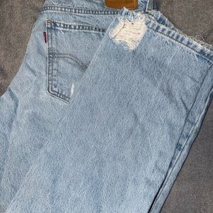 Woman’s Light Blue Levi’s Distressed Jeans